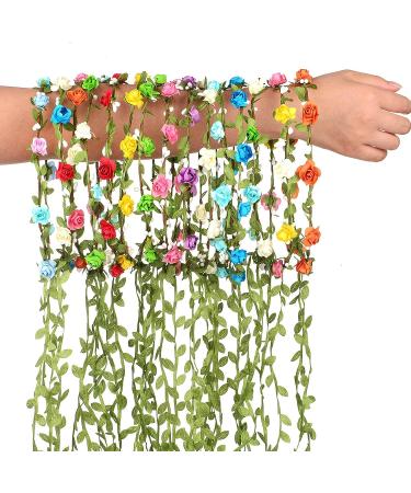 eBoot 15-Piece Assorted Flower Crown Headband Set for Wedding, Festival, Party - Colorful Garland Headbands for Vacation & Photography Props - Buy Online on GoSupps.com