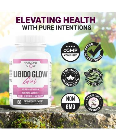 Libido Glow Girl | 14 in 1 Powerful Libido Booster for Women & Aphrodisiac | Helps Improve Women's Drive Passion Sensitivity | Maca Tribulus Ashwagandha | 3rd Party Tested Supplement - 60 Pills - Buy Online on GoSupps.com