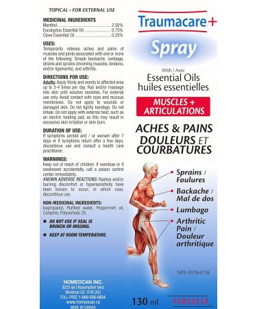 HOMEOCAN Traumacare+ Spray 130 ML - Fast-Acting Relief for Pain and Inflammation - Buy Online on GoSupps.com