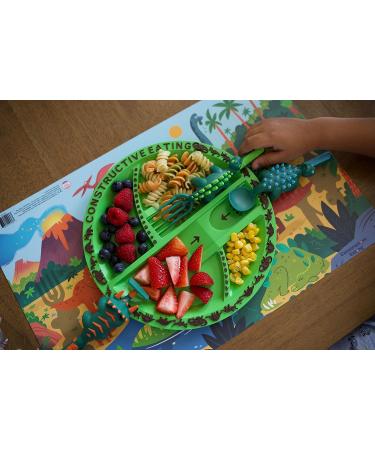 Made in USA Dinosaur Combo: Utensil Set, Plate, Placemat for Toddlers, Infants, Babies & Kids - Safety Tested Materials - Buy Online on GoSupps.com