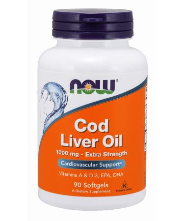Now Foods Cod Liver Oil Extra Strength 1000 mg 90 Softgels - Buy Online on GoSupps.com
