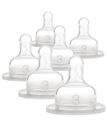 Dr. Brown's Original Wide-Neck Nipple Level 3 Clear 6 Count - Buy Online on GoSupps.com