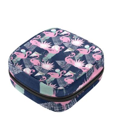 Flamingo Sanitary Napkin Storage Bag Portable Menstrual Pad Bag for Teen Girls Tampons Sanitary Pads for Women Ladies Multicoloured 18