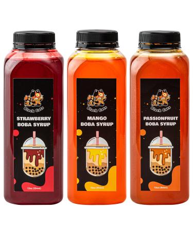 Syrup for Bubble Tea | 12 Ounces (354 ML) | Brown Sugar Boba Flavored Syrup for Tapioca Pearls and Desserts (Tropical 3-Pack)