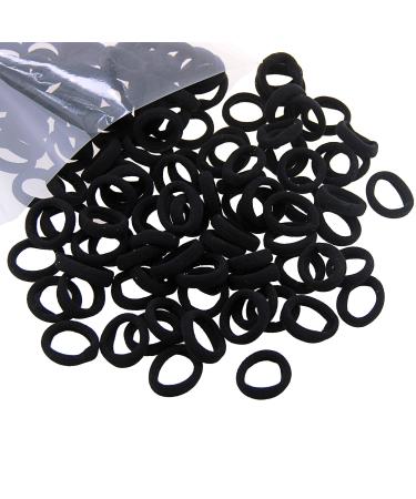 Miuance Baby Kids girls Small Size Hair ties No damage ouchless hair elastics No Crease Ponytail holders Tiny Soft elastic rubber bands Black 120 PCS Small (Pack of 120) Small Black 120pcs