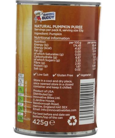 Baking Buddy Natural Pumpkin Puree 425 g - Buy Online on GoSupps.com