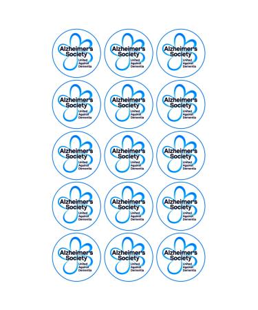 15 x Alzheimer's Society Edible Wafer or Icing Cupcake Topper Fun Charity Party Cake Decorations Perfect For Brownies Cookies Muffins & More! (Premium Icing Sheet)