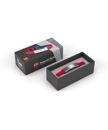FC Barcelona Silicone & Stainless Steel Adjustable Fashion Bracelet - Official Licensed Red Jewelry - Buy Online on GoSupps.com