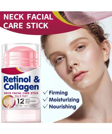 Retinol Face Stick Retinol & Collagen Firming Serum Stick with Hyaluronic Acid Neck Facial Care Day & Night Lifting & Firming Anti Wrinkle Moisturizer Balm Cream for All Skin Types 1.41OZ - Buy Online on GoSupps.com