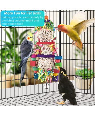 Bissap Conure Toys - Foraging Shredder Hanging Toy with Sola Balls and Bell for Small Parrots, Parakeets, Conures, Cockatiels, Love Birds - Cage Toy - Buy Online on GoSupps.com