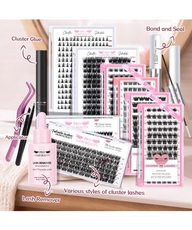 72 Pcs Cluster Lashes DIY Eyelash Extensions - Attraction D-14mm - Easy to Apply Individual Lashes for Home Use - Buy Online on GoSupps.com