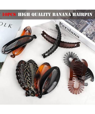 10-Piece Banana Hair Clip Set | Large Double Ridge Clips for Long Hair | Perfect Banana Ponytail Holders for Women & Girls - Buy Online on GoSupps.com