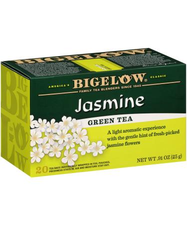 Bigelow Jasmine Green Tea, Caffeinated,120 Total Tea Bags, 20 Count (Pack of 6) Jasmine 20 Count (Pack of 6)