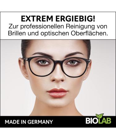 Biolab Organic Glasses Cleaner - 350 ml Savings Pack (100 ml Spray + 250 ml Refill) | Alcohol-Free Silicone-Free Perfect for Glasses & Display Cleaning - Buy Online on GoSupps.com