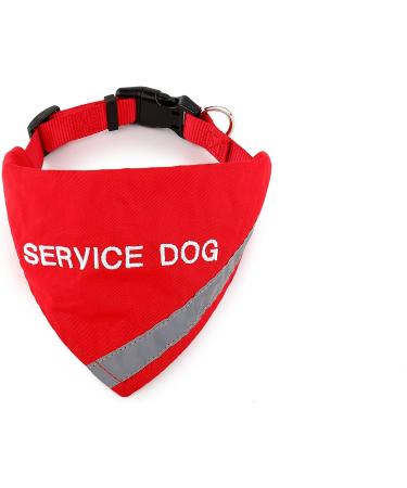 Doggie Stylz Reflective Service Dog Bandana with Matching Collar | Red XS (Neck 8-12) | Secure, Safe, and Stylish for Nighttime Walks - Buy Online on GoSupps.com