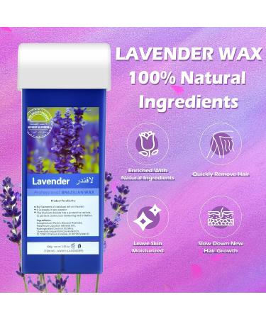 Seopri Roll on Wax Kit â€“ Hair Removal Waxing Kit with Lavender Cartridges & 100 Strips for Sensitive Skin - Buy Online on GoSupps.com