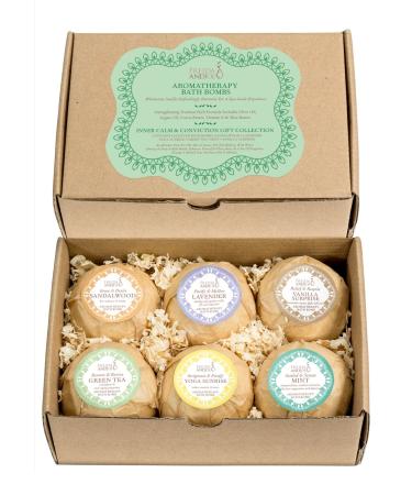 Home Spa Gift Basket Calming Relaxation Aromatherapy Bath Bombs Gifts for Her  6 Refreshing  Aromatic Scents to Moisturize  Revitalize  Rejuvenate Mind  Body & Soul - Luxury Bath & Body Set for Women Inner Calm & Convict...