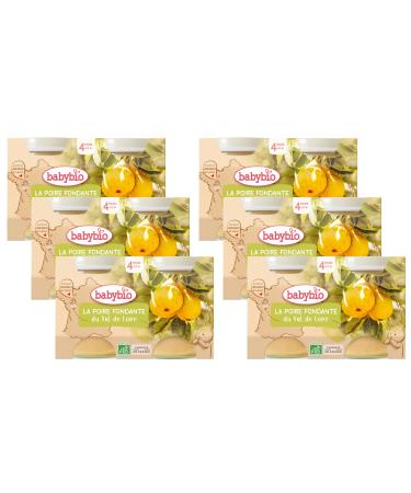 BABYBIO - Small Xenia Pear Pots from the Loire Valley - 2x130g - Organic - Pack of 6