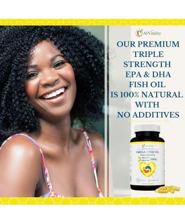 Omega 3 Triple Strength EPA DHA Supplement - 2500mg Lemon Flavored Burpless Fish Oil - High Potency 900mg EPA 600mg DHA Supports Circulation Brain Heart Eye Skin Bone & Joints - 120 Softgels - Buy Online on GoSupps.com