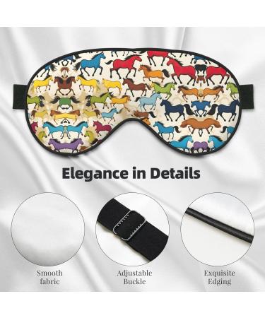Colorful Cartoon Horses Eye Mask | Unisex Soft Sleep Mask for Travel Yoga & Shift Work - Buy Online on GoSupps.com
