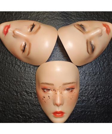 Full Face Makeup Practice Tool Detachable Eyes Silicone Skin Friendly Makeup Practice Board with Plastic Stand for Beauty Makeup Trainers for Face Painting (Wheat Skin) - Buy Online on GoSupps.com