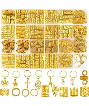 DIYDEC 245 pieces golden hair jewelry for braids adjustable metal hair braid rings cuffs hair spiral clips hair jewelry for dreadlocks for men women girls and boys braids - Buy Online on GoSupps.com