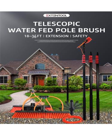 Water Fed Telescopic Brush 4-12M Window Cleaning Pole Extendable Cleaner Conservatory Roof Cleaning Tools for Photovoltaic Panel Cleaningtrucks Windows 35cm Brush Head 10M/33FT - Buy Online on GoSupps.com
