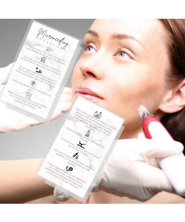 Microneedling Aftercare Cards - 50 Pieces | Anti-Aging Wrinkle Reduction | 5.1 x 8.9 cm | Marble Design | Skin Rejuvenation - Buy Online on GoSupps.com