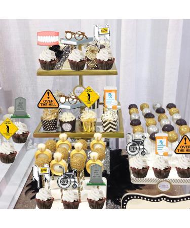 36 Pieces Over The Hill Cupcake Toppers Old Age Cake Decorations Funny Over The Hill Birthday Decor Old People Retirement Party Supplies - Buy Online on GoSupps.com