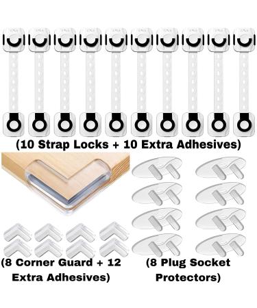KP's Baby Safety Kit - 26 Pack Child Proofing Set with Cabinet Locks, Outlet Covers, Corner Protectors - Includes Bonus Adhesives (Black) - Buy Online on GoSupps.com