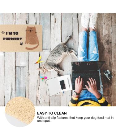 ULTECHNOVO Cat Litter Mat - Washable Pet Pad for Litter Boxes, Orange Cat Pattern Chocolate - Buy Online on GoSupps.com