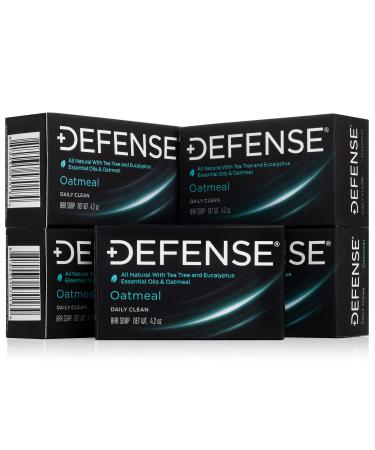 Defense Soap Oatmeal 4.2 oz Bar (Pack of 5) - 100% Natural and Herbal Pharmaceutical Grade Tea Tree Oil