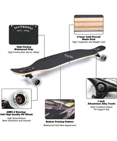 Amrgot 42 inches Complete Longborads Drop Through Deck Concave Cruise Professional Longboards 56 - Buy Online on GoSupps.com