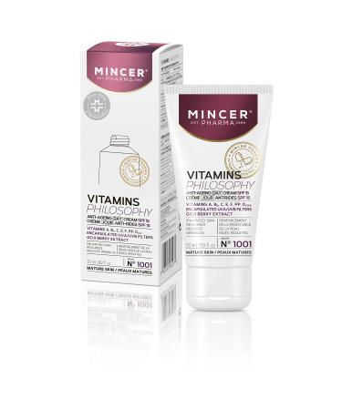 MINCER EST. PHARMA 1989 Mincer Pharma Vitamins Philosophy Anti-Ageing Day Cream SPF 15 for Mature Skin with UVA and UVB Filters Vitamins A B C E F PP D and Goji Berry Extract 50ml
