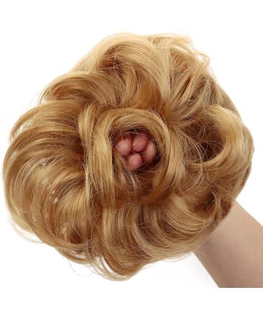 JJstar 2PCS Curly Messy Bun Hair Pieces - High Heat Resistant Synthetic Fiber Scrunchies for Women - Golden Auburn - Buy Online on GoSupps.com