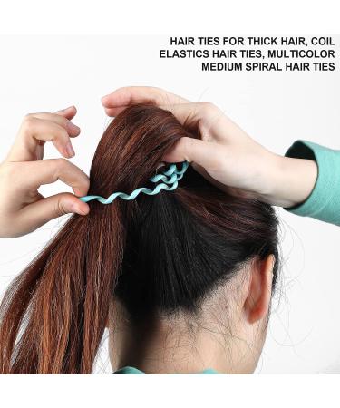 10 Pack Spiral Hair Ties - Coil Hair Ties for All Hair Types - Phone Cord Hair Rings - Ponytail Holders in 10 Colors - Buy Online on GoSupps.com