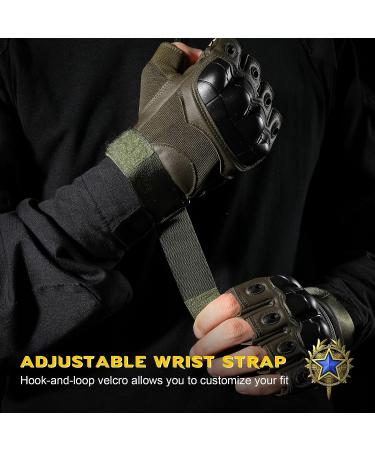 AXBXCX Half Finger Tactical Gloves Fingerless Gloves for Men Green Large - Buy Online on GoSupps.com