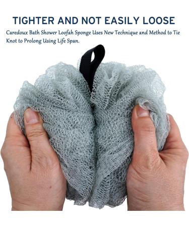 Caredoux 3 Pack Extra Large 75g Hard Exfoliating Bath Sponges - Patented Netting Technology - Spa Quality Loofah Sponge Set for Body Wash - Shower and Bathroom Accessories - Buy Online on GoSupps.com