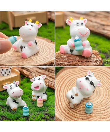 16 Pcs Mini Cow Toys Cute Cow Animals Miniature Resin Figurines Cow Cake Toppers Garden Moss Landscape Ornaments for Cake Decoration Garden Home Theme Party Decor - Buy Online on GoSupps.com