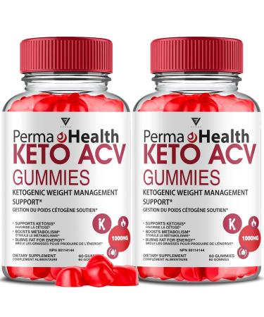 (2 Pack) Perma Health Gummies PermaHealth Keto ACV Gummies Perma Health Apple Cider Vinegar Weight Management Support Supplement Perma Health Canada Max Strength Health Gummy Formula (120 Gummies)