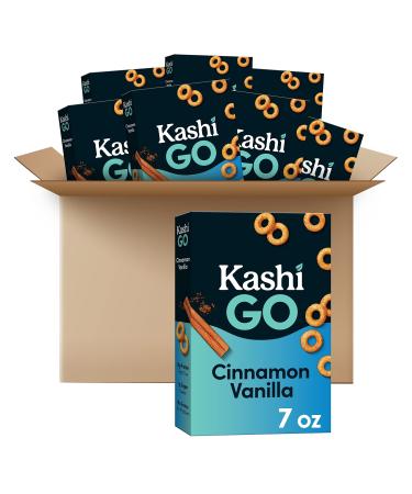 Kashi GO Breakfast Cereal, Vegan Protein, Keto Friendly Cereal, Cinnamon Vanilla, 56oz Case (8 Boxes)