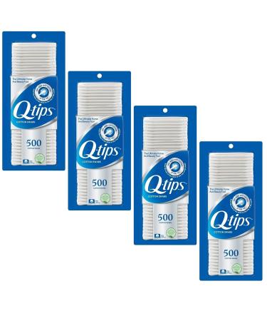 Q-Tips Swabs Cotton 500 Count (Pack of 4)