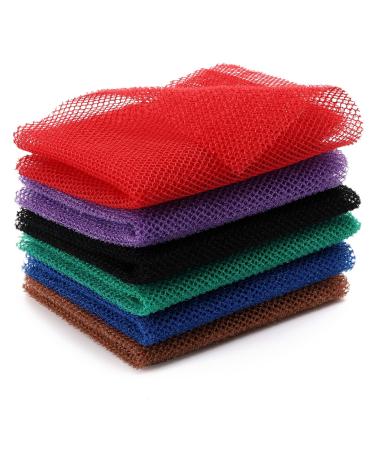 6 Pieces African Net Sponge Long African Exfoliating Net Shower Loofahs Bath Wash Cloth Scrubbing Net Body Scrubber Back Scrubber Skin Smoother