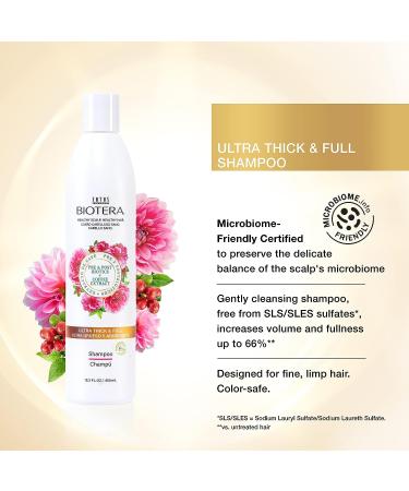 BIOTERA Ultra Thick & Full Sheer Volume Shampoo and Conditioner - Vegan, Microbiome Friendly for Fine/Limp Hair - 32 Fl Oz - Buy Online on GoSupps.com