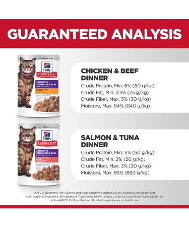 Hill's Science Diet Adult Sensitive Stomach & Skin Wet Cat Food Pouch 2.8oz (12 Pack) - Buy Online on GoSupps.com