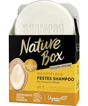Nature Box Nourishing Firm Shampoo (85g) Solid Hair Care Shampoo with Cold-Pressed Argan Oil for Intensive Care Recyclable Packaging - Buy Online on GoSupps.com