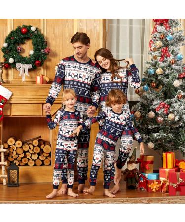 PatPat Family Christmas PJs Matching Sets - Reindeer & Snowflake Patterned Sleepwear for Couples & Kids | Kids 6-7 Years, Royal Blue - Buy Online on GoSupps.com