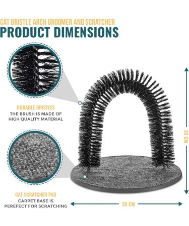 FiNeWaY Cat Scratch Arch Kitten Massaging Scratching Scratcher Pet Arch Self Grooming Groomer Shedding Soft De- shedding Bristles Play Post Sisal Nip With Catnip - No More Hair Balls And Shedding Grey - Buy Online on GoSupps.com