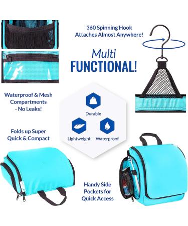 Premium Travel Hanging Toiletry Bag for Men and Women with Expandable Compartments for Cosmetics  Makeup Brushes  Jewelry  Shaving Tools  Detachable TSA Friendly Clear Pouch Tiffany Blue - Buy Online on GoSupps.com