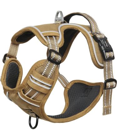 Shop Heele Dog Crockery & Adjustable Harness for Small/Mid-Sized Dogs - Breathable & Reflective XS Brown - Buy Online on GoSupps.com